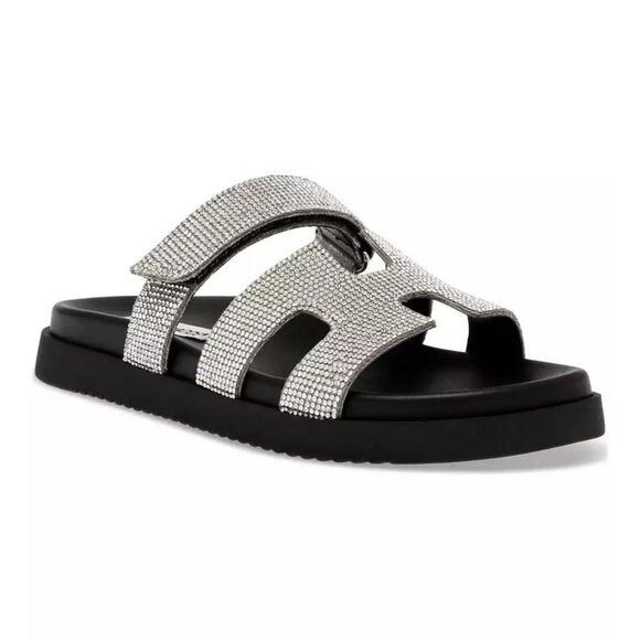 Steve Madden Women's Mayven-r Rhinestone Slide Sandals - Picture 1 of 5
